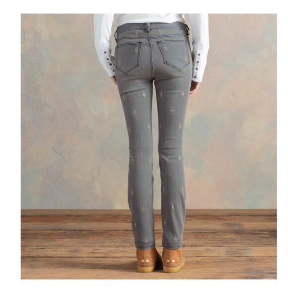 Sundance Primrose Party Gray Charcoal Wash Skinny Jeans Sequins Bling Size 26 - Picture 2 of 7